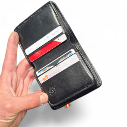 Security Badge Leather Wallet Handcrafted Spain | Tabarez