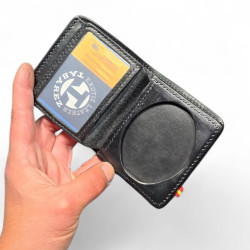 Security Badge Holder Leather Wallet Handcrafted Spain | Tabarez